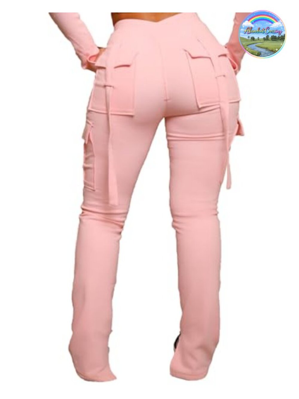 High Waisted Stretchy Cargo Sweatpants with Pockets Drawstring Joggers